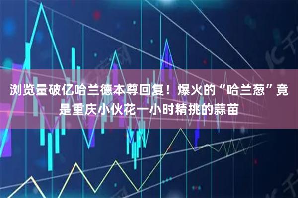 浏览量破亿哈兰德本尊回复！爆火的“哈兰葱”竟是重庆小伙花一小时精挑的蒜苗
